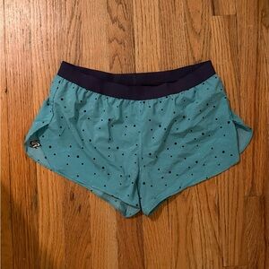 Teal Polka Dot Women's Athletic Shorts